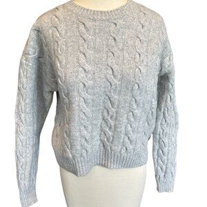Aritizia Babaton Cable Knit Wool Grey Sweater